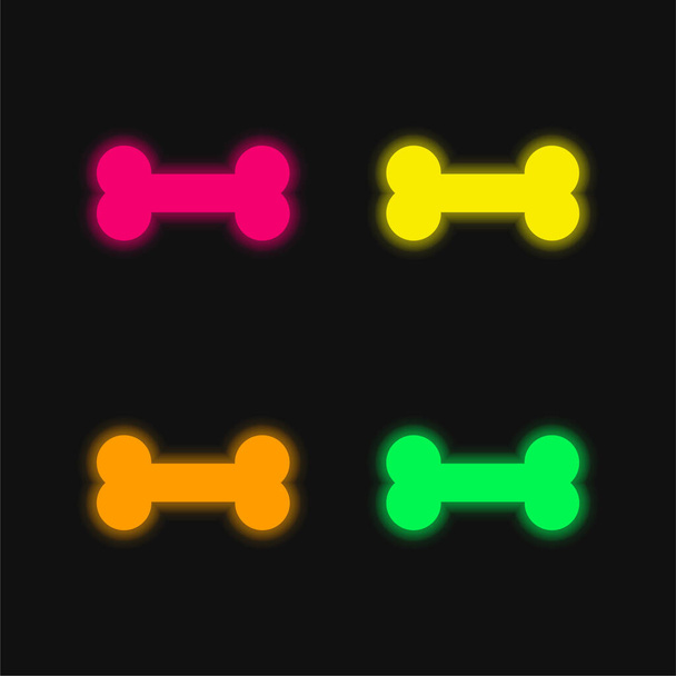 Icône vectorielle néon lumineuse à quatre couleurs - Vecteur, image