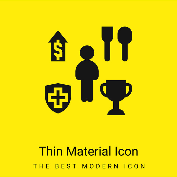 Előnyök minimális fényes sárga anyag ikon - Vektor, kép
