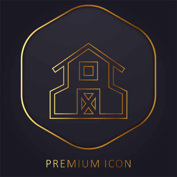 Stodoła złota linia logo premium lub ikona - Wektor, obraz