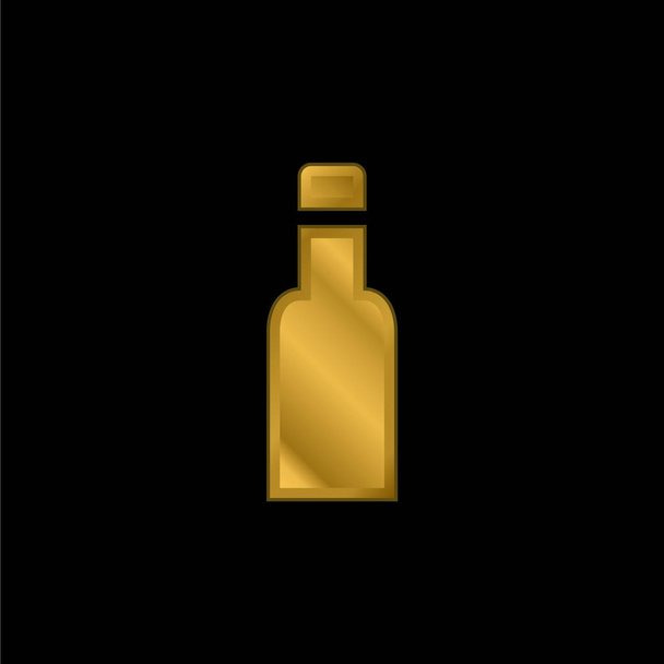 Şişe Siyah Konteyner altın kaplama metalik simge veya logo vektörü - Vektör, Görsel