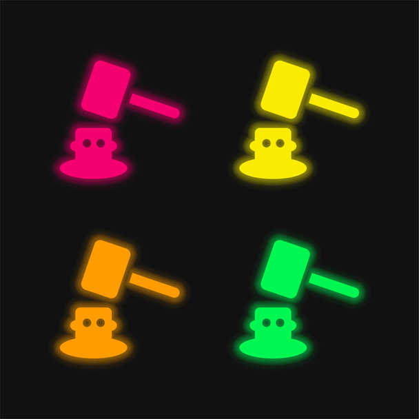 Amusement Park vier kleuren gloeiende neon vector pictogram - Vector, afbeelding