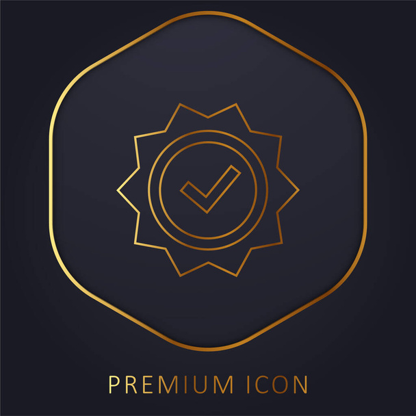 Odznak zlaté čáry prémie logo nebo ikona - Vektor, obrázek
