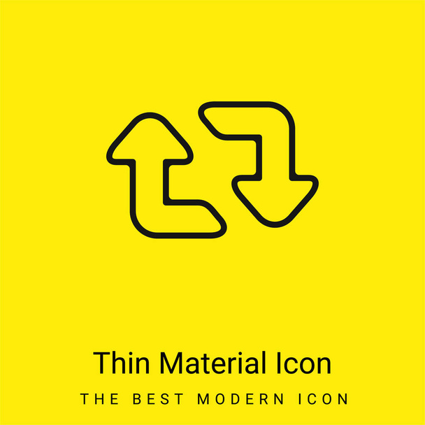 Flechas Pareja Interfaz Símbolo mínimo material amarillo brillante icono - Vector, Imagen