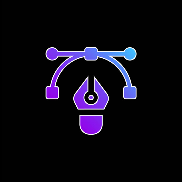 icône vectorielle de dégradé bleu Bézier - Vecteur, image