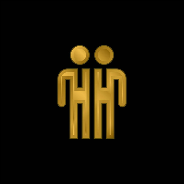 Attendees gold plated metalic icon or logo vector - Vector, Image