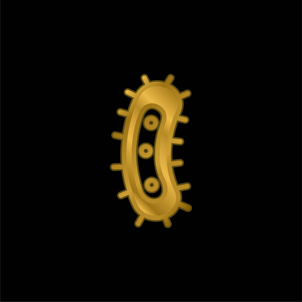 Bakterien vergoldet metallisches Symbol oder Logo-Vektor - Vektor, Bild