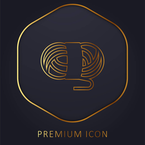 Ball Of Wool golden line premium logo or icon - Vector, Image