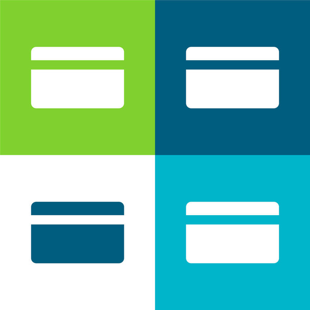 Bank Credit Card Flat four color minimal icon set - Vector, Image