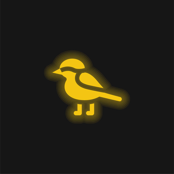 Bird yellow glowing neon icon - Vector, Image