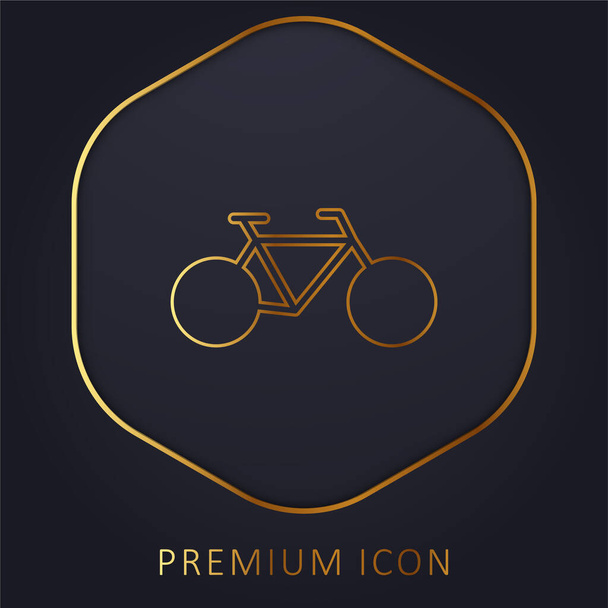 Логотип или иконка золотой линии велосипеда - Вектор,изображение