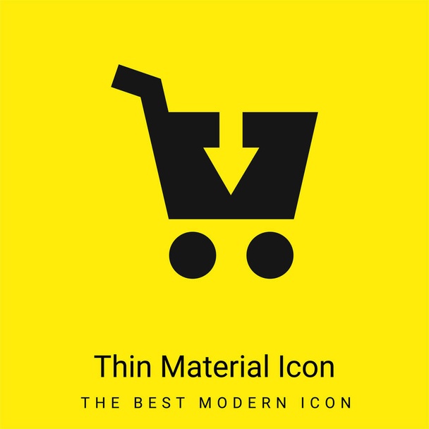 Adicionar ao carrinho ícone de material amarelo brilhante mínimo - Vetor, Imagem