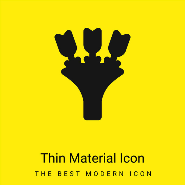 Bouquet icona minimale materiale giallo brillante - Vettoriali, immagini
