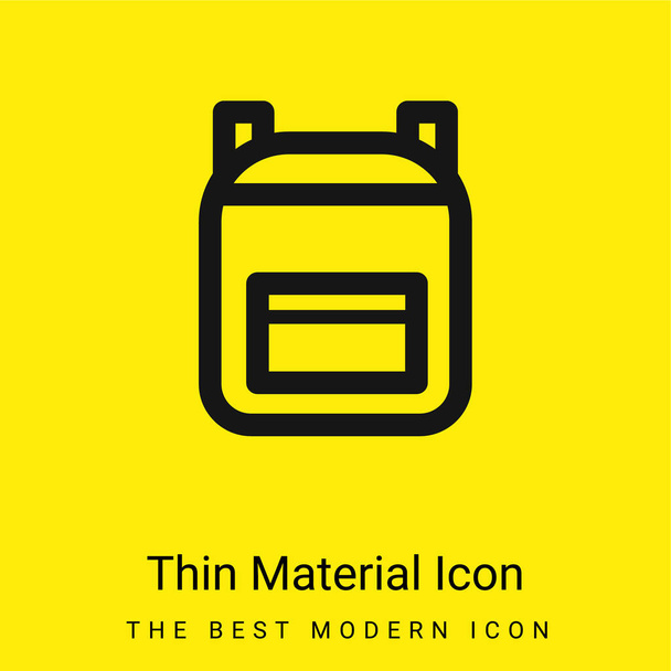 Рюкзак минимальный ярко желтый материал значок - Вектор,изображение