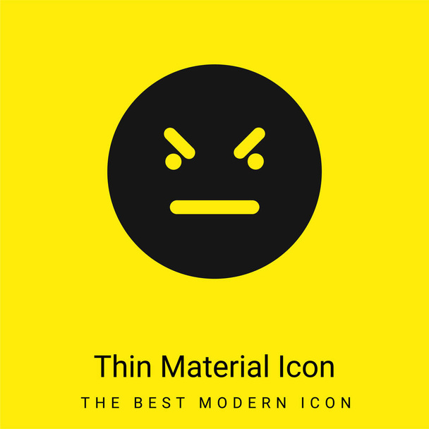 Bad Emoticon Square Face minimalna jasnożółta ikona materiału - Wektor, obraz