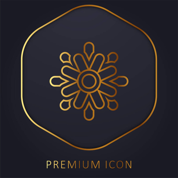 Aster golden line premium logo or icon - Vector, Image