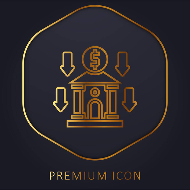 Bank gouden lijn premium logo of pictogram - Vector, afbeelding