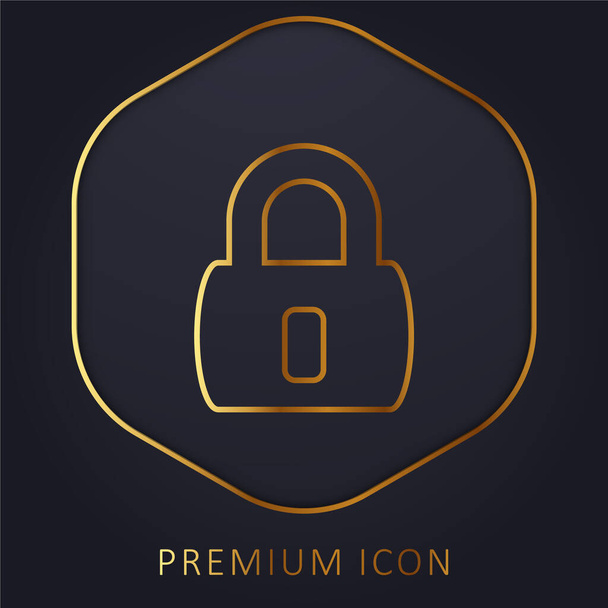 Blockiertes Vorhängeschloss goldene Linie Premium-Logo oder Symbol - Vektor, Bild
