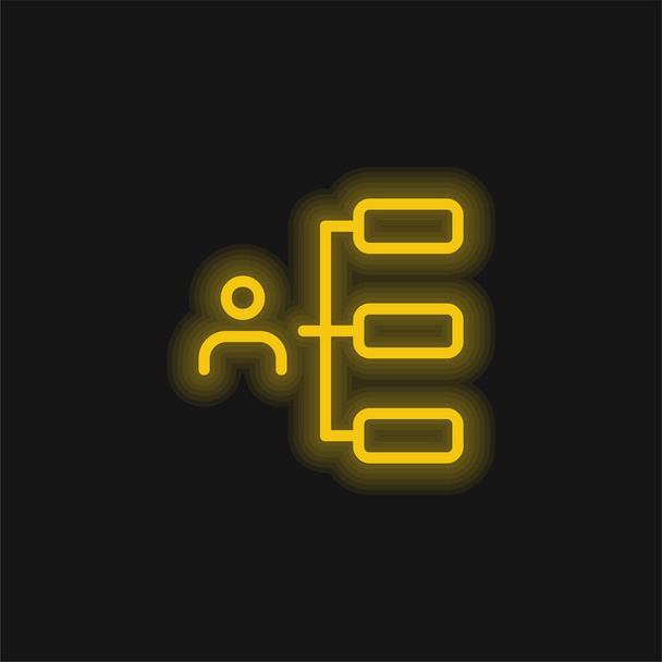 Boss gelbe leuchtende Neon-Ikone - Vektor, Bild