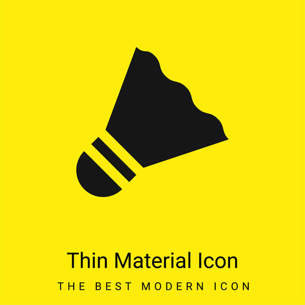 Badminton minimal bright yellow material icon - Vector, Image