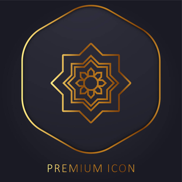 Arabe Art ligne d'or logo premium ou icône - Vecteur, image