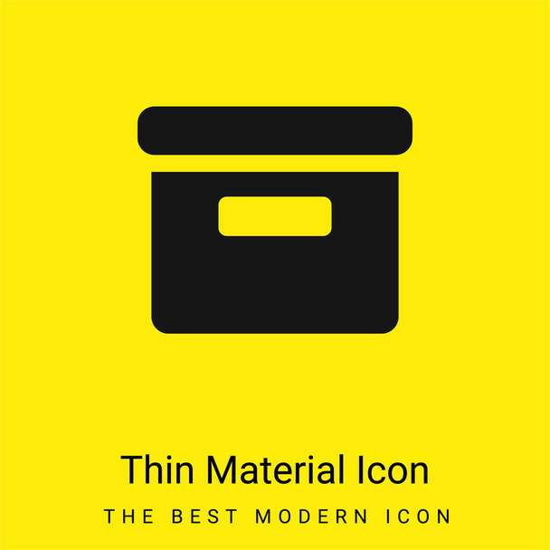 Archive Boîte remplie icône matérielle jaune vif minimale - Vecteur, image