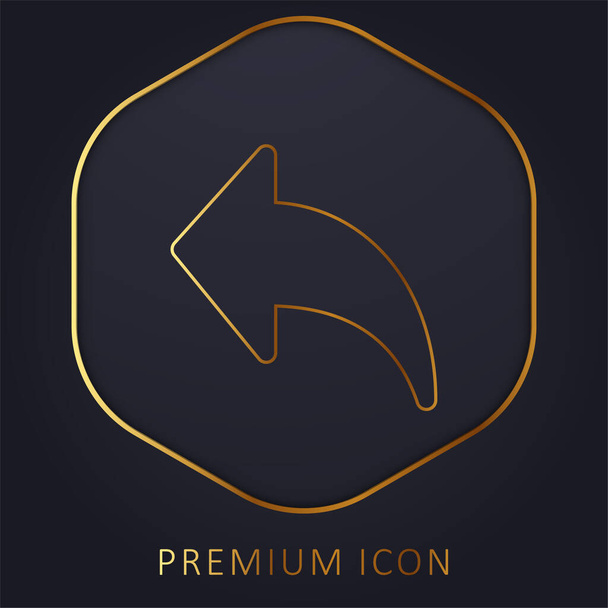 Atrás Flecha línea dorada logotipo premium o icono - Vector, imagen