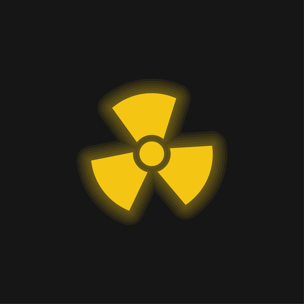 アラートシンボル黄色の輝くネオンアイコン - ベクター画像