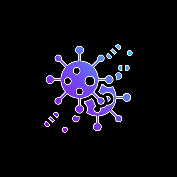 Bacteria blue gradient vector icon - Vector, Image