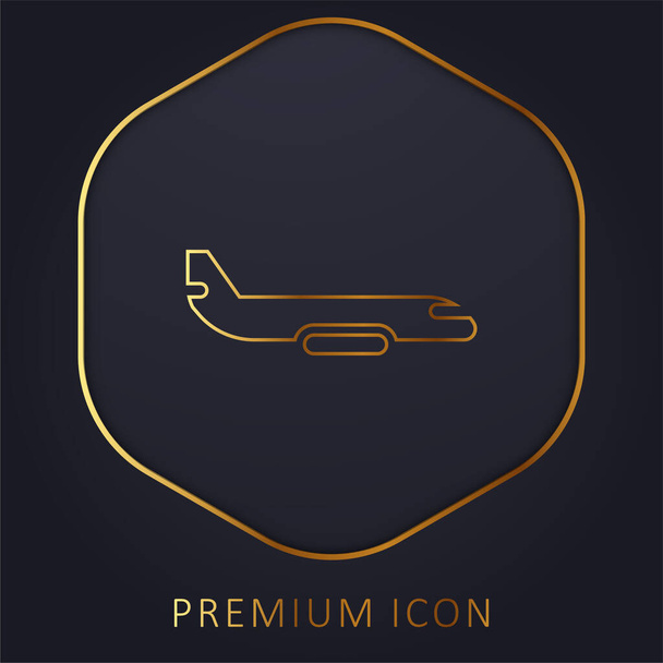 Airplanes golden line premium logo or icon - Vector, Image