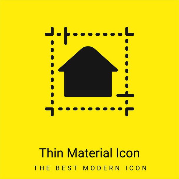 Icono mínimo de material amarillo brillante Blueprint - Vector, imagen