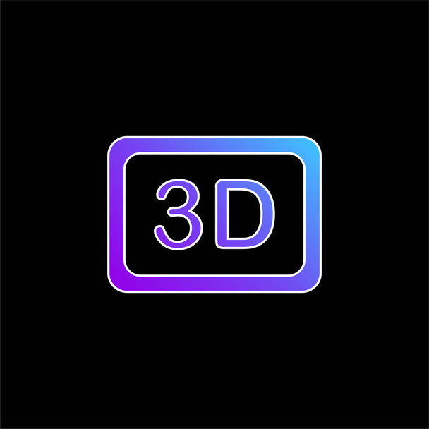 3D película azul gradiente vector icono - Vector, Imagen