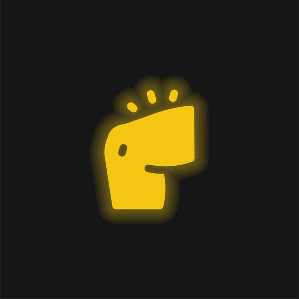 Braccio giallo brillante icona al neon - Vettoriali, immagini