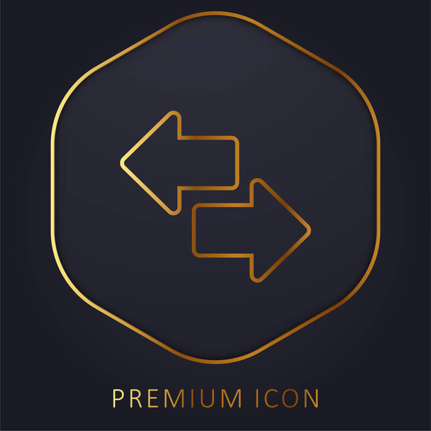 Strzałki złotej linii logo premium lub ikona - Wektor, obraz