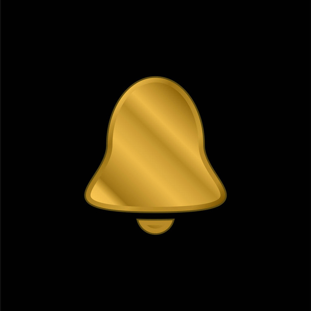 Alarm Bell gold plated metalic icon or logo vector - Vector, Image