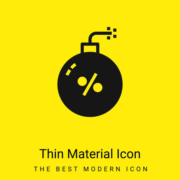 Bomba minimalna jasnożółta ikona materiału - Wektor, obraz