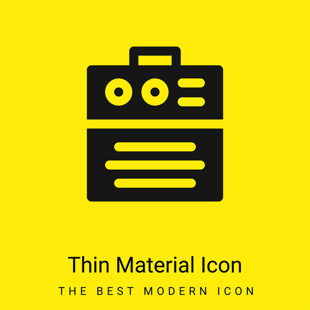 Amplificador mínimo icono de material amarillo brillante - Vector, imagen