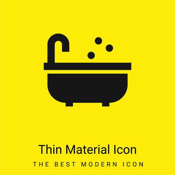 Bath minimal bright yellow material icon - Vector, Image