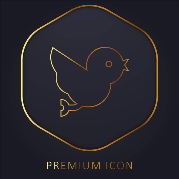 Kuş altın çizgisi premium logosu veya simgesi - Vektör, Görsel