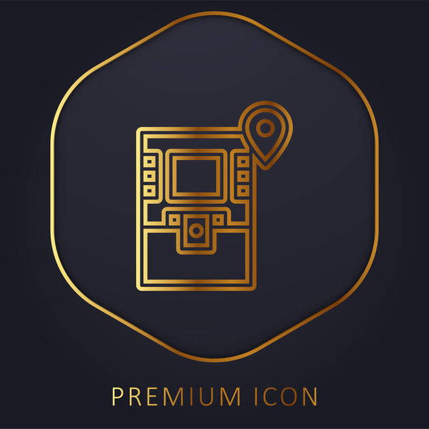 Atm golden line premium logo or icon - Vector, Image