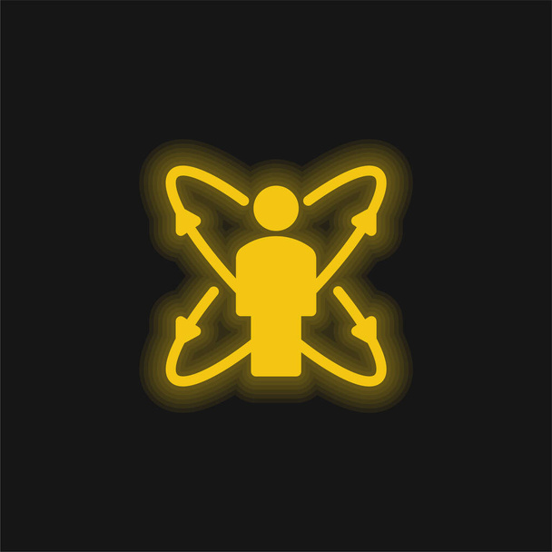 Body Scan gelbes Leuchtneon-Symbol - Vektor, Bild