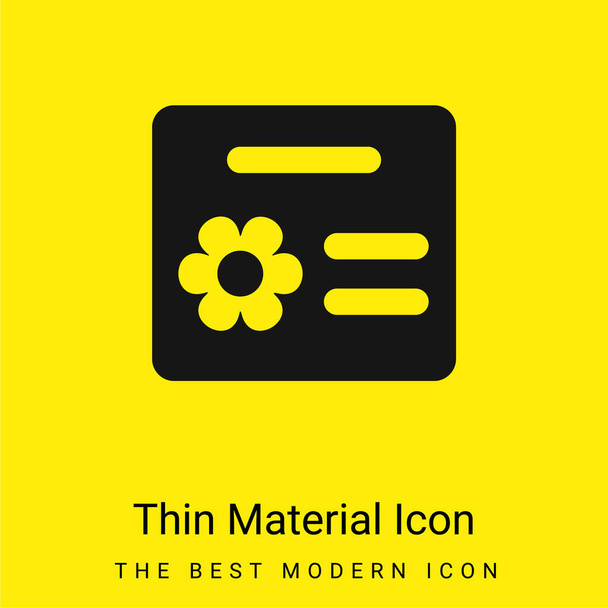 Birthday Card minimal bright yellow material icon - Vector, Image