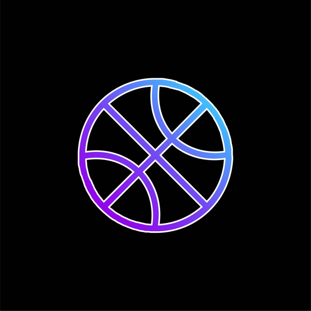 Basketbol Topu Ana Hattı Mavi Gradyan vektör simgesi - Vektör, Görsel