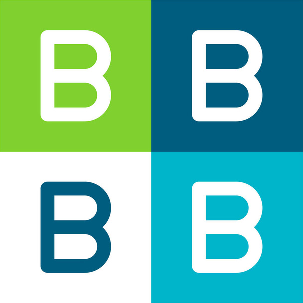 Beta επίπεδη τέσσερις χρώμα ελάχιστο σύνολο εικονιδίων - Διάνυσμα, εικόνα