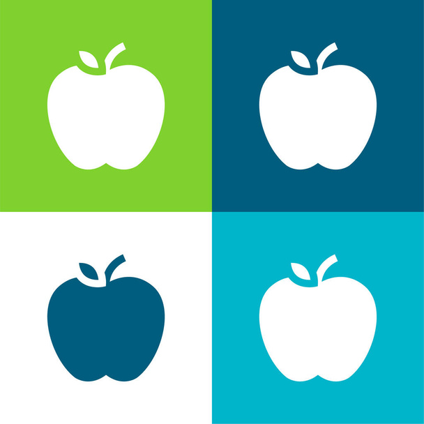 Ensemble d'icônes minimal Apple Flat quatre couleurs - Vecteur, image