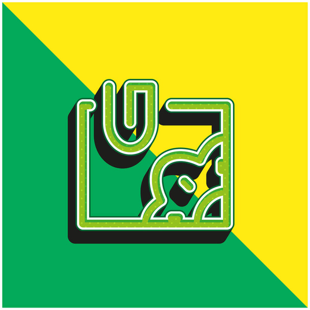 Aggiungi immagine Logo icona vettoriale 3D moderna verde e gialla - Vettoriali, immagini