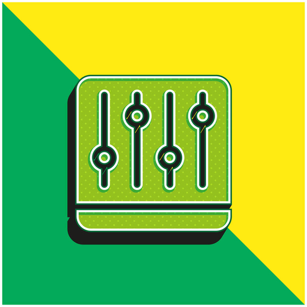 Ρυθμίστε το πράσινο και κίτρινο σύγχρονο 3d διάνυσμα εικονίδιο λογότυπο - Διάνυσμα, εικόνα