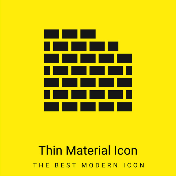 parede de tijolo ícone material amarelo brilhante mínimo - Vetor, Imagem