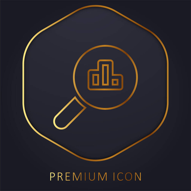 Elemzés arany vonal prémium logó vagy ikon - Vektor, kép