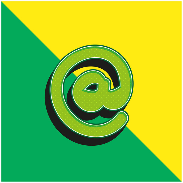 A verde e giallo moderno logo icona vettoriale 3d - Vettoriali, immagini