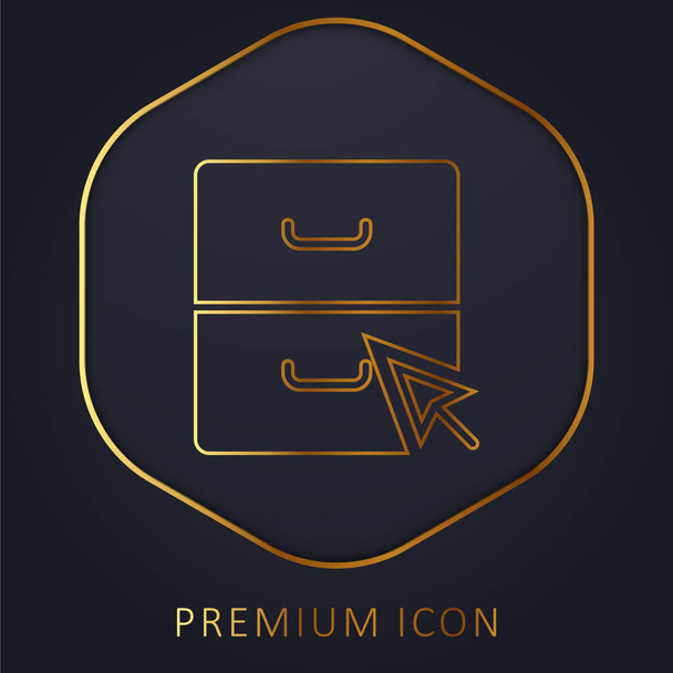 Архів логотипу або значка преміум-класу золотої лінії
 - Вектор, зображення